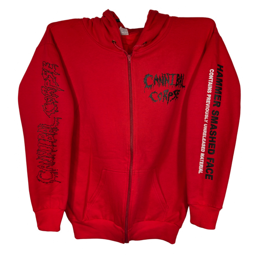 Cannibal Corpse - Hammered Smashed Face Roja Sudadera Cierre