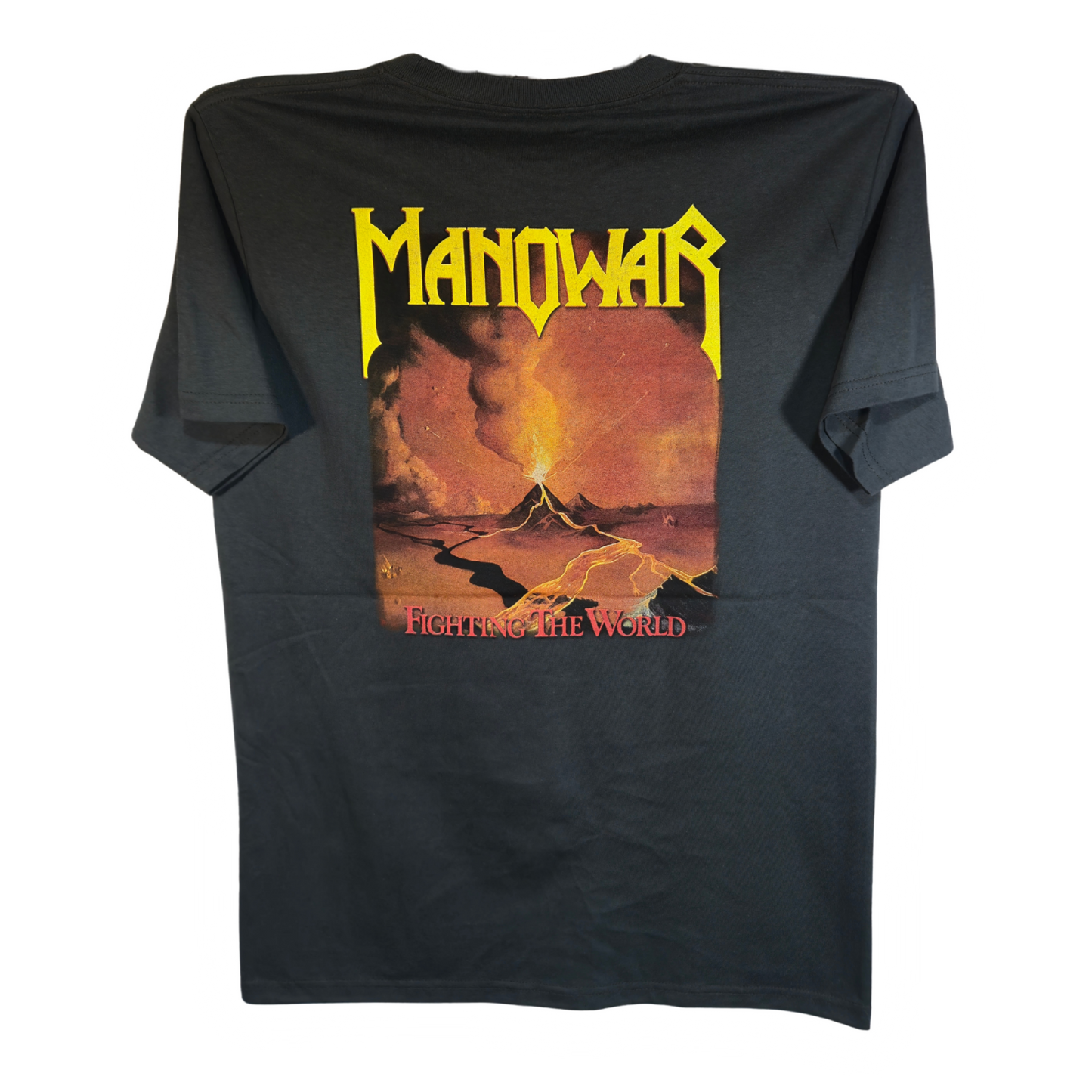 Manowar - Fighting The World Playera Manga Corta Gris