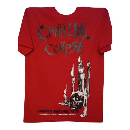 Cannibal Corpse - Hammered Smashed Face Playera Manga Corta Roja
