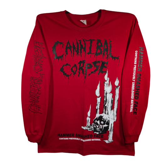 Cannibal Corpse - Hammered Smashed Face Playera Manga Larga Roja