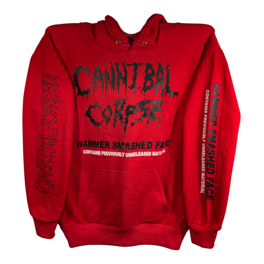 Cannibal Corpse - Hammered Smashed Face Roja Sudadera Cerrada
