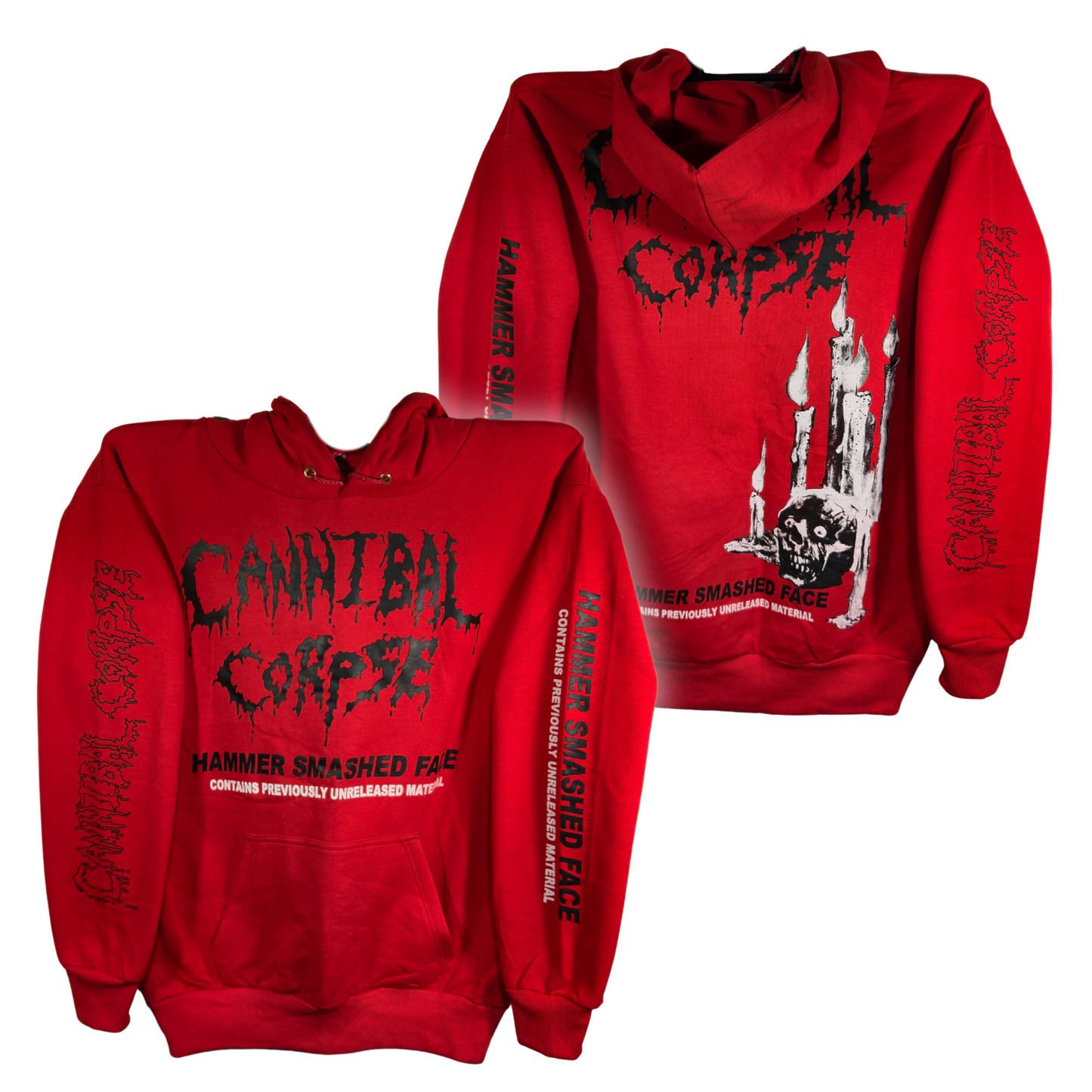 Cannibal Corpse - Hammered Smashed Face Roja Sudadera Cerrada