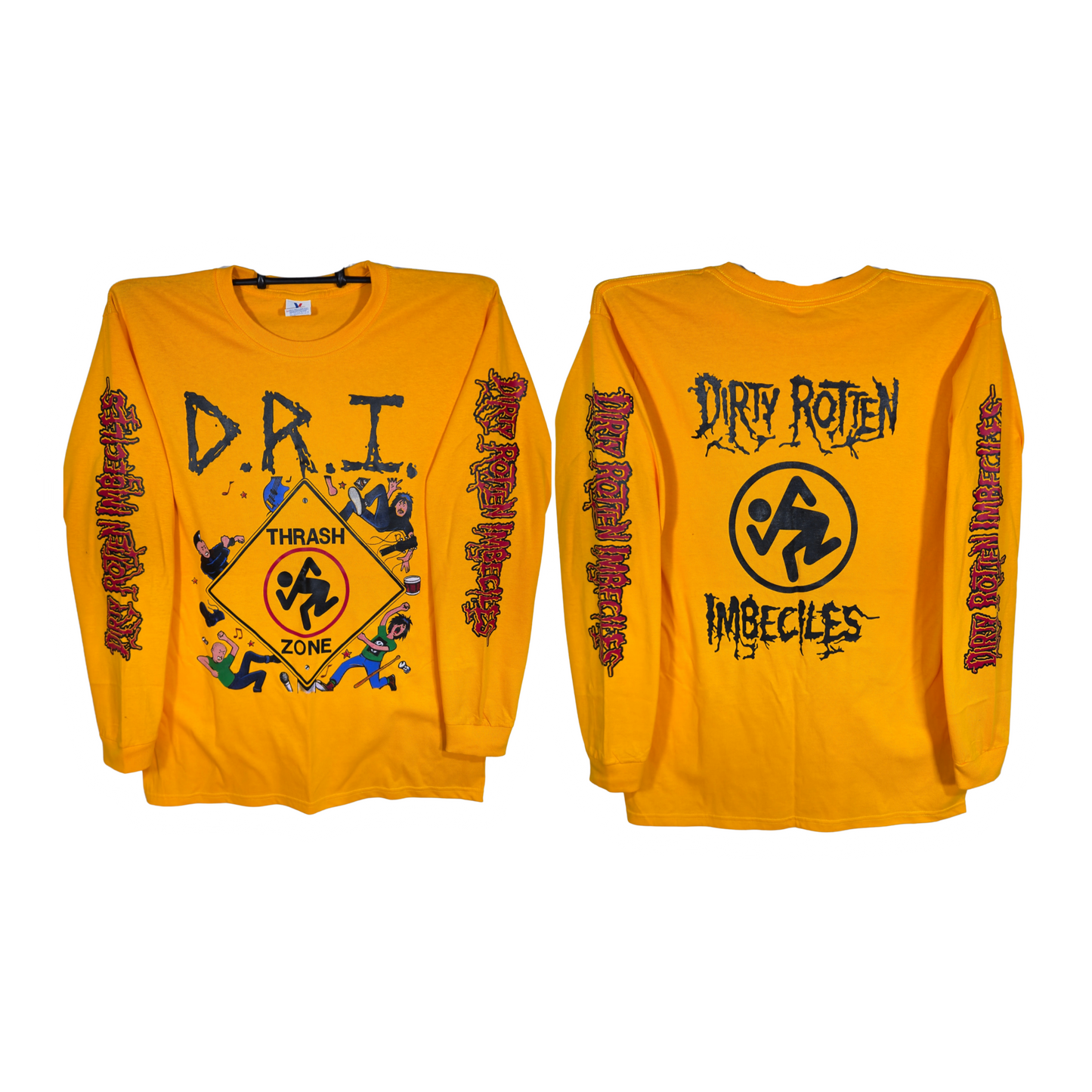 D.R.I. - Thrash Zone Playera Manga Larga Amarilla
