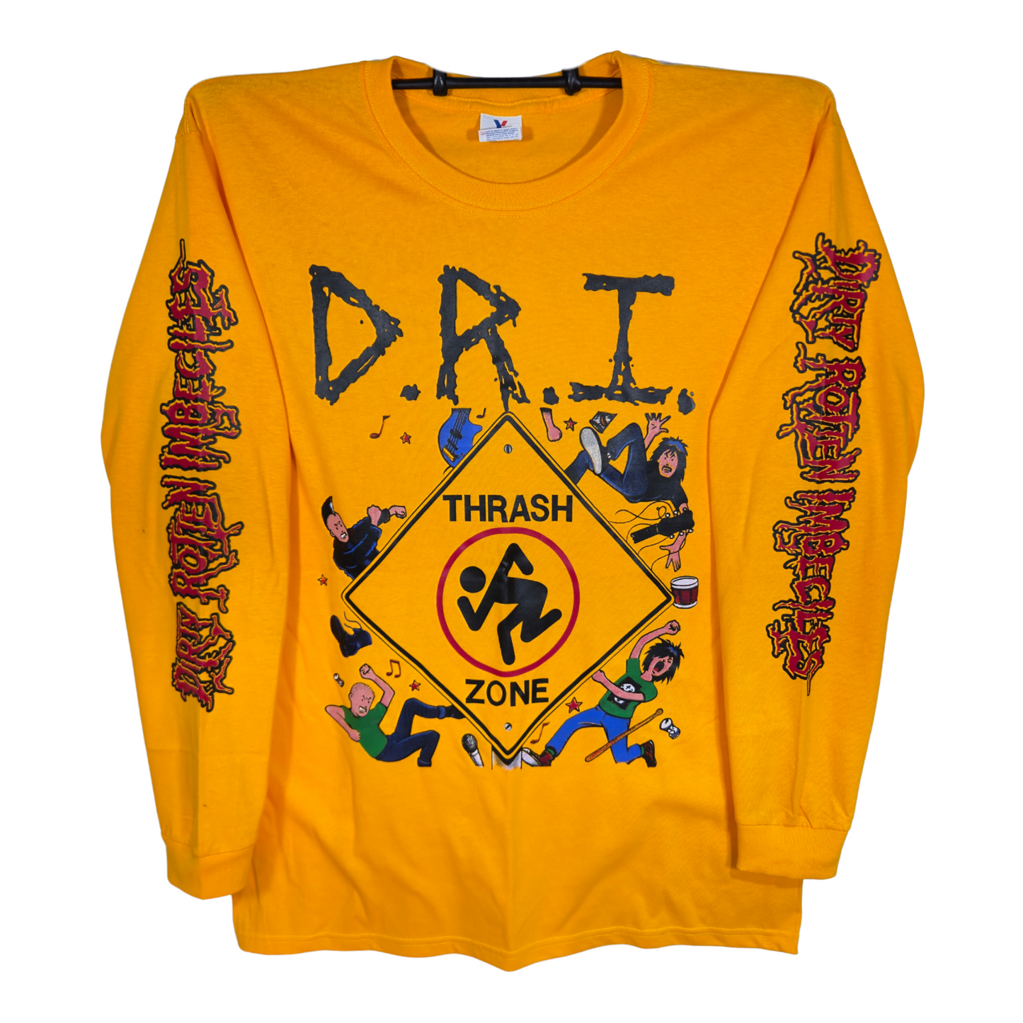 D.R.I. - Thrash Zone Playera Manga Larga Amarilla