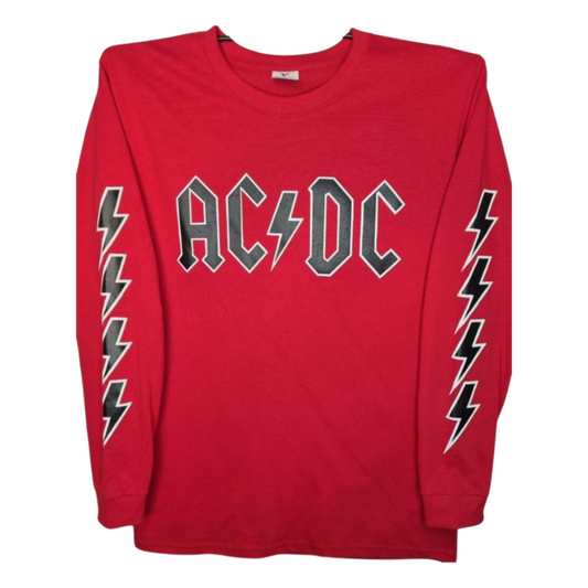 AC-DC Playera Manga Larga Roja
