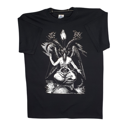 0666 Baphomet Playera Manga Corta Negra