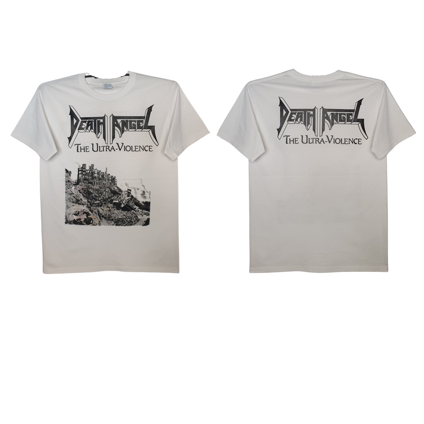Death Angel - The Ultra Violence Playera Manga Corta Blanca
