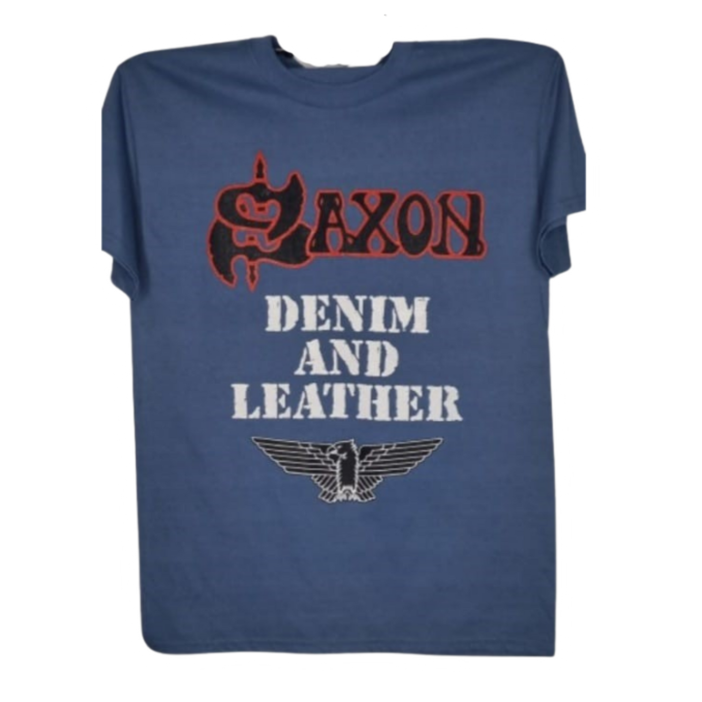 Saxon - Denim And Leather Playera Manga Corta Azul Cielo