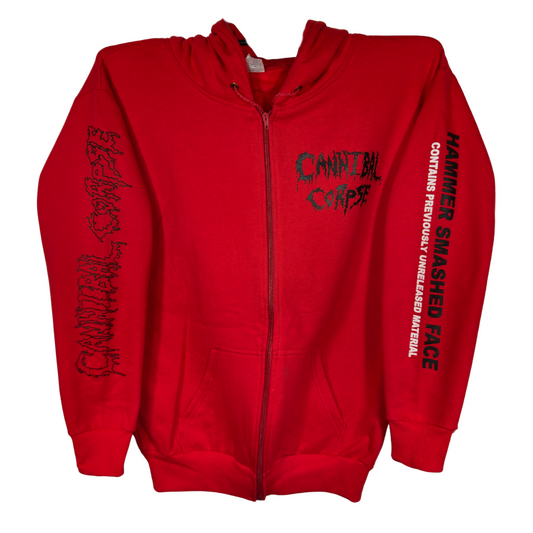Cannibal Corpse - Hammered Smashed Face Roja Sudadera Cierre