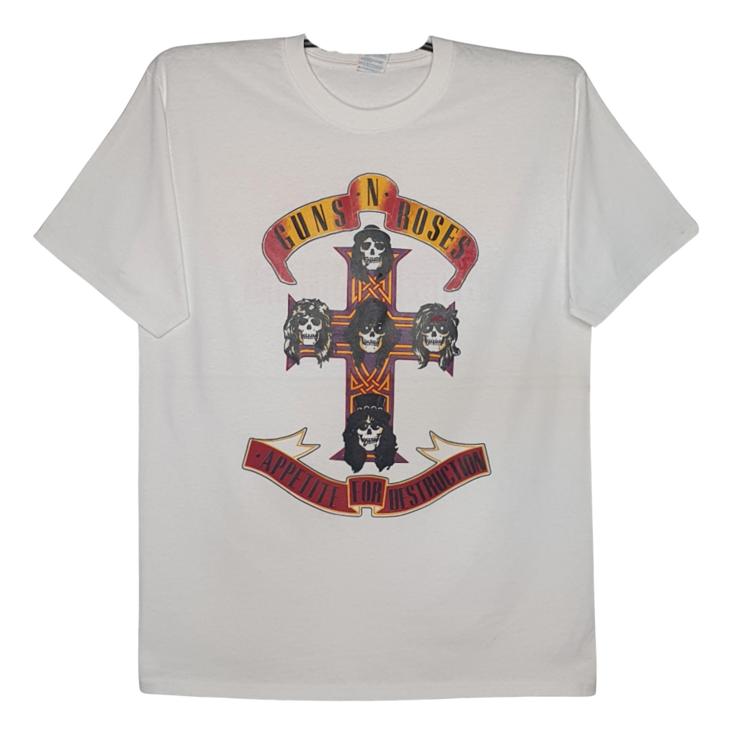 Guns & Roses - Appetite For Destruction Playera Manga Corta Blanca