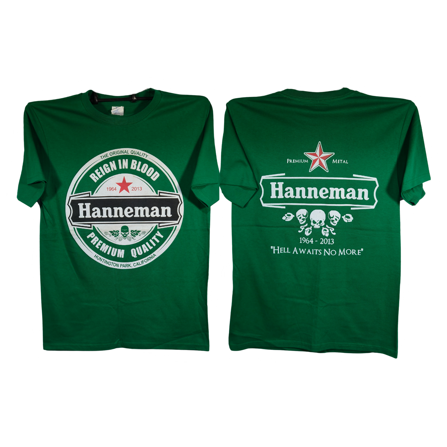 Jeff Hanneman - Heineken Playera Manga Corta Verde