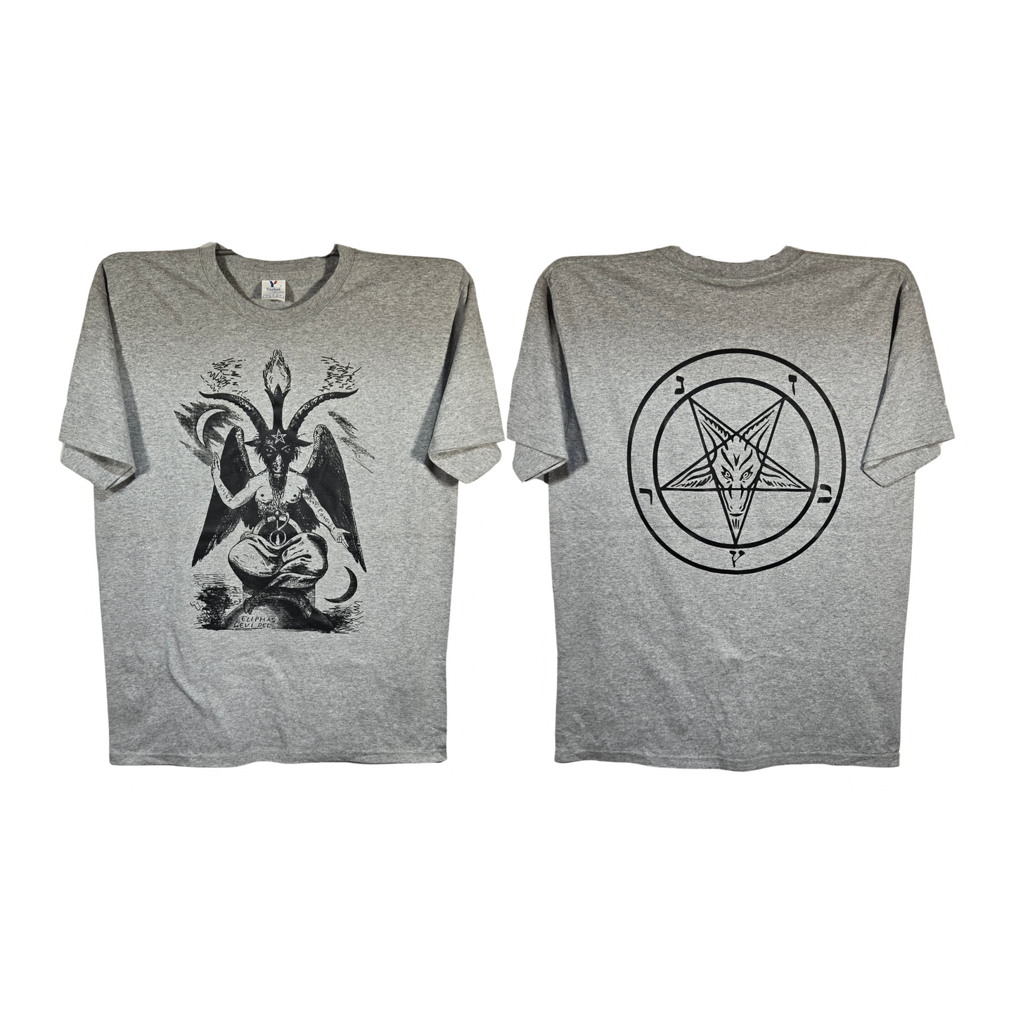 0666 Baphomet Playera Manga Corta Gris