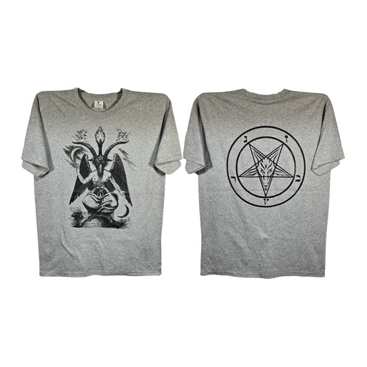0666 Baphomet Playera Manga Corta Gris