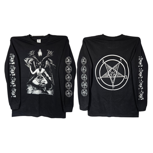 665 - Baphomet Playera Manga Larga Negra