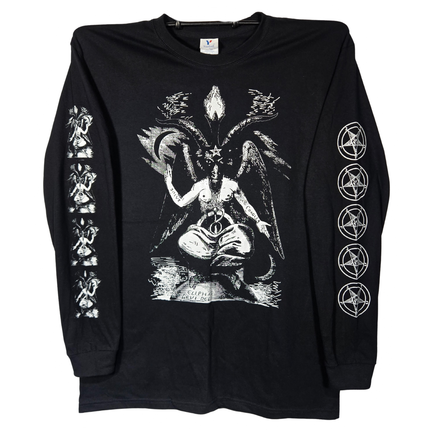 665 - Baphomet Playera Manga Larga Negra