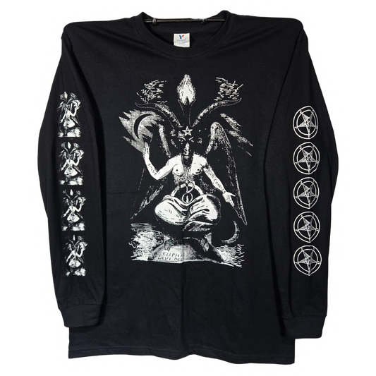 665 - Baphomet Playera Manga Larga Negra