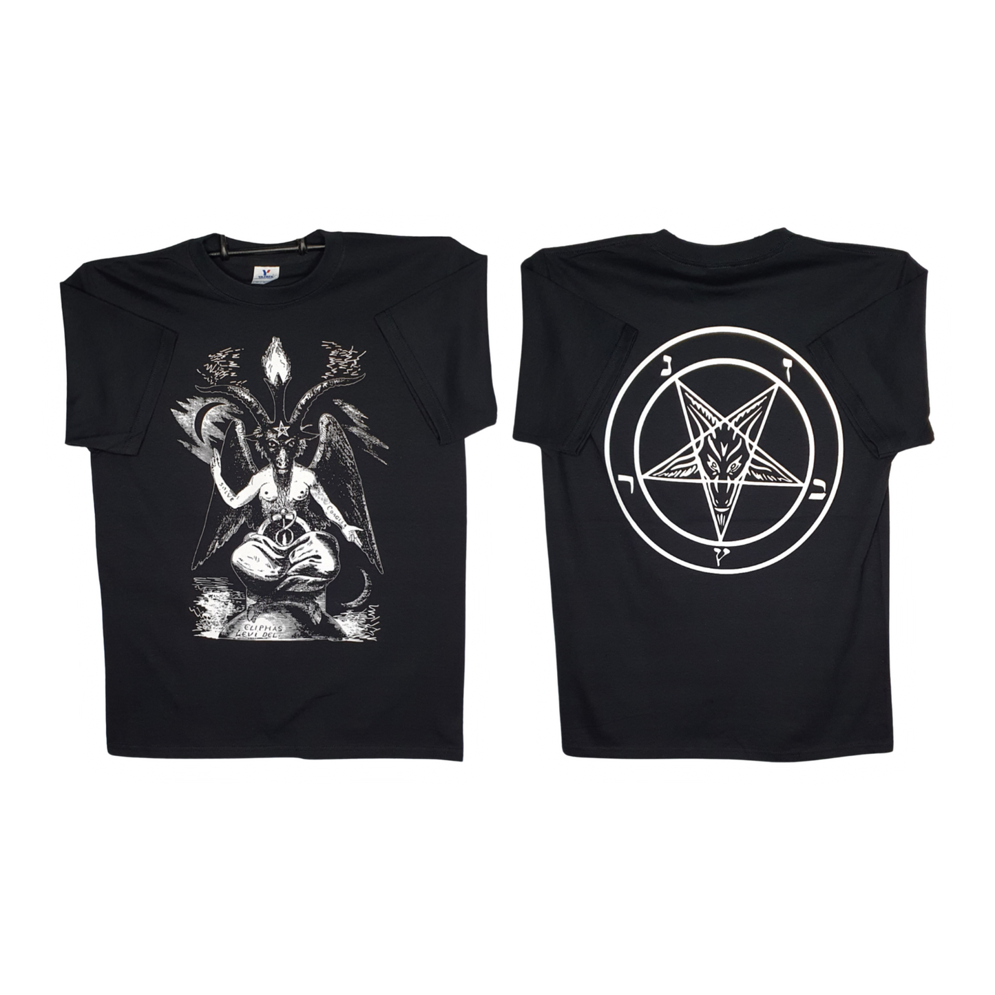 0666 Baphomet Playera Manga Corta Negra