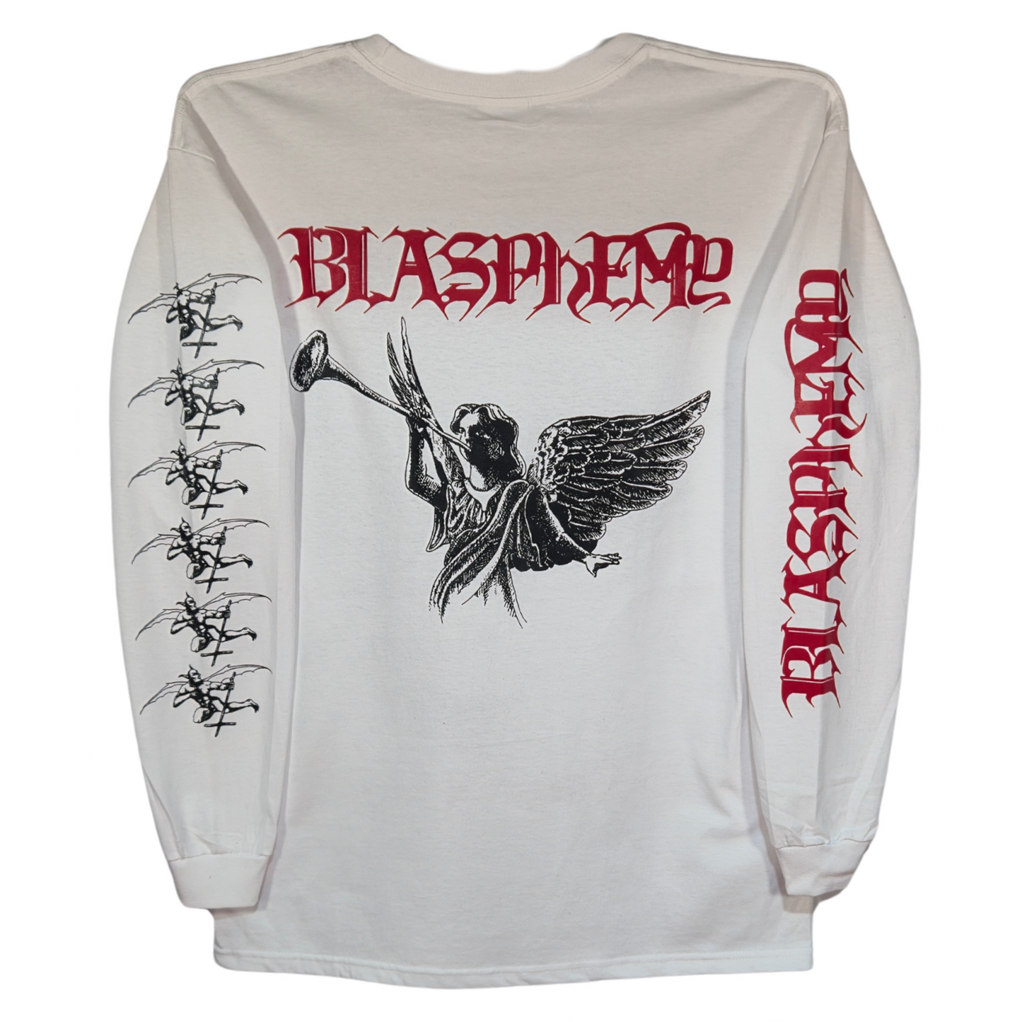 Blasphemy - Fallen Angel Of Doom Playera Manga Larga Blanca