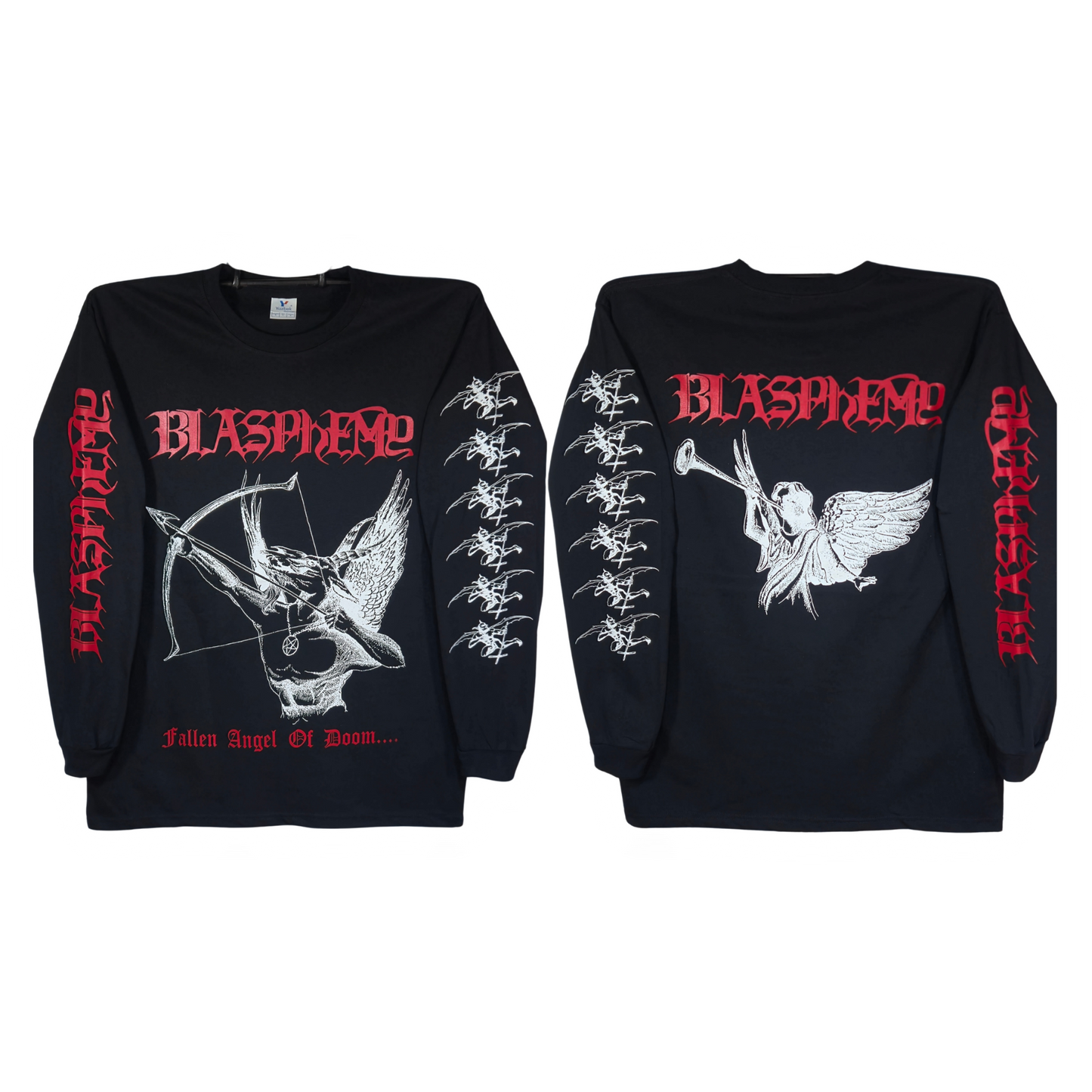 Blasphemy - Fallen Angel Of Doom Playera Manga Larga Negra