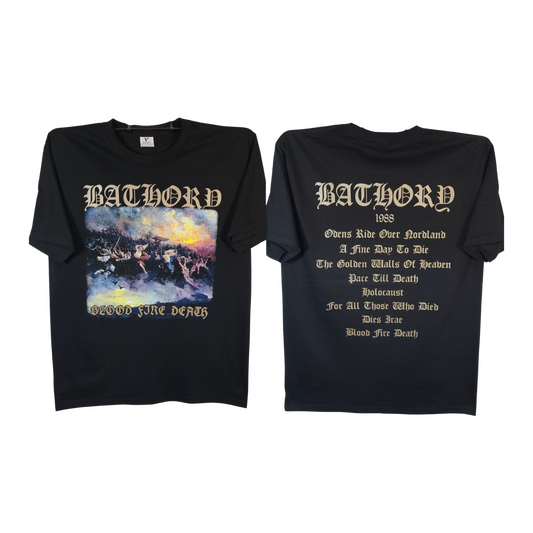 Bathory - Blood Fire Death Playera Manga Corta