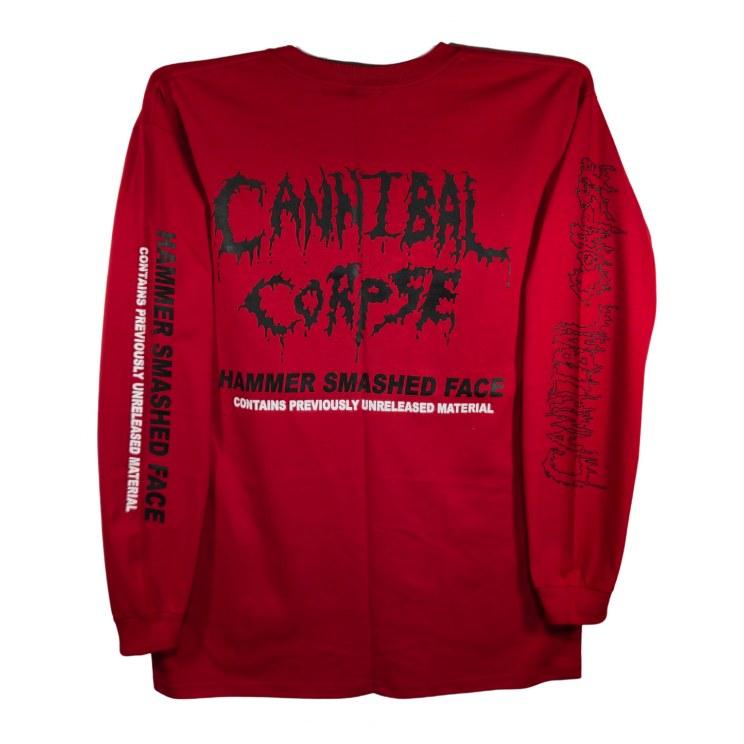Cannibal Corpse - Hammered Smashed Face Playera Manga Larga Roja