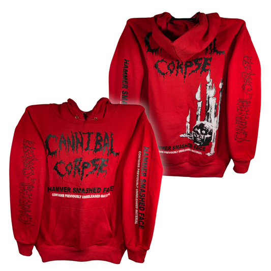 Cannibal Corpse - Hammered Smashed Face Roja Sudadera Cerrada
