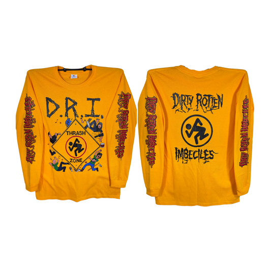 D.R.I. - Thrash Zone Playera Manga Larga Amarilla