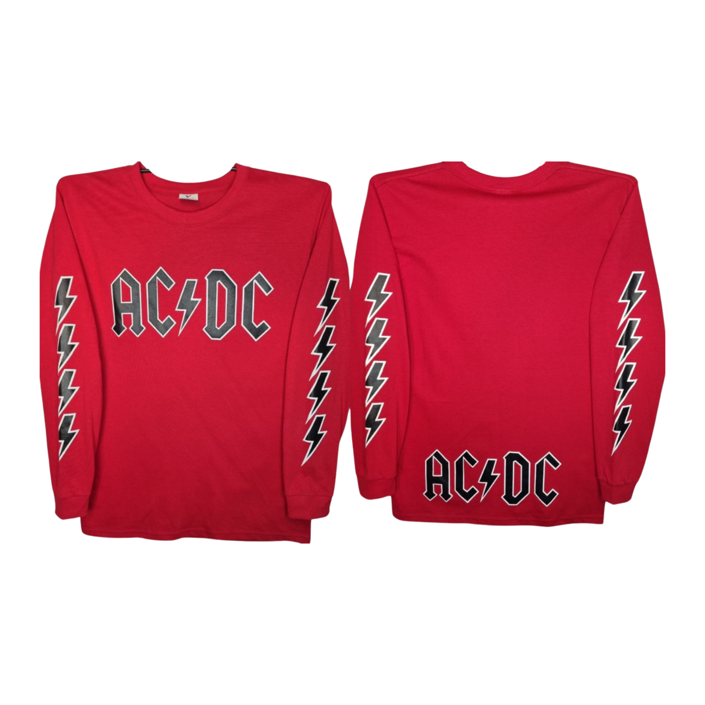 AC-DC Playera Manga Larga Roja