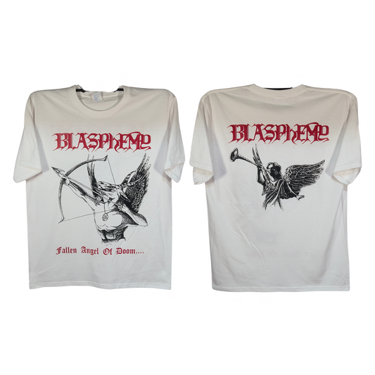 Blasphemy - Fallen Angel Of Doom Playera Manga Corta Blanca