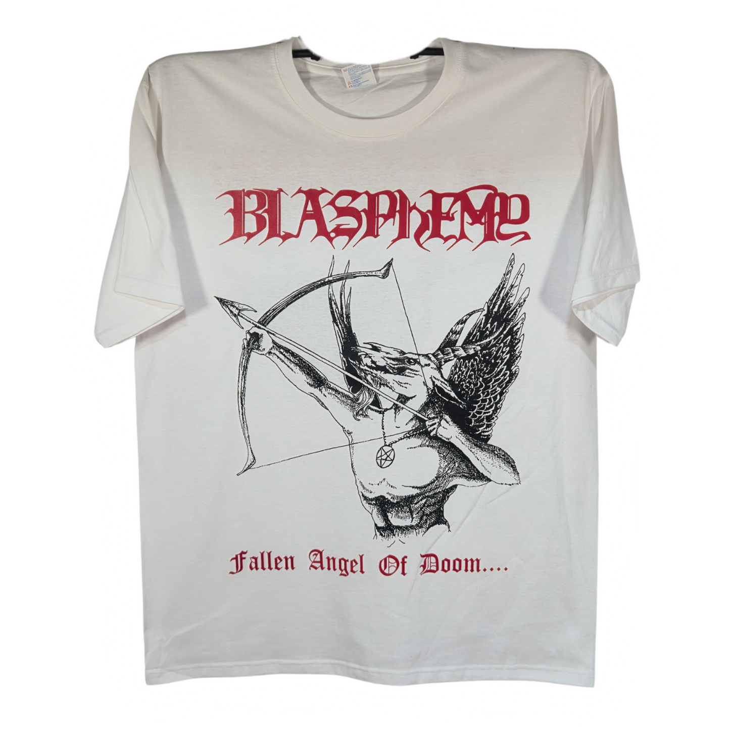 Blasphemy - Fallen Angel Of Doom Playera Manga Corta Blanca