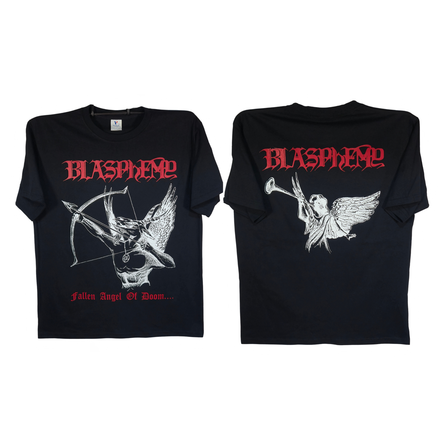 Blasphemy - Fallen Angel Of Doom Playera Manga Corta Negra