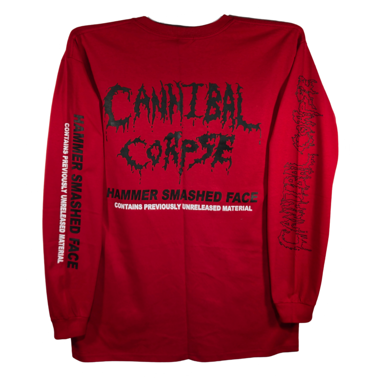 Cannibal Corpse - Hammered Smashed Face Playera Manga Larga Roja
