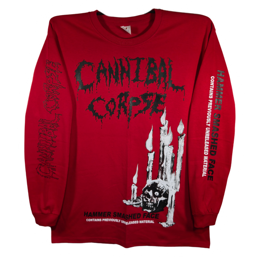 Cannibal Corpse - Hammered Smashed Face Playera Manga Larga Roja