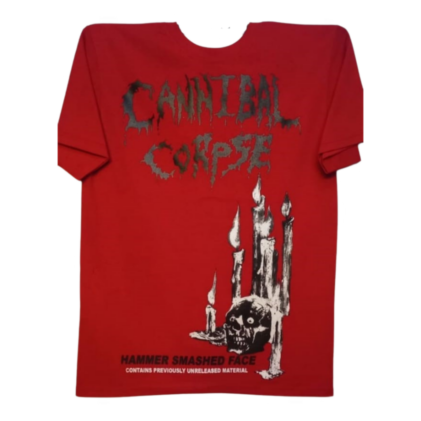 Cannibal Corpse - Hammered Smashed Face Playera Manga Corta Roja