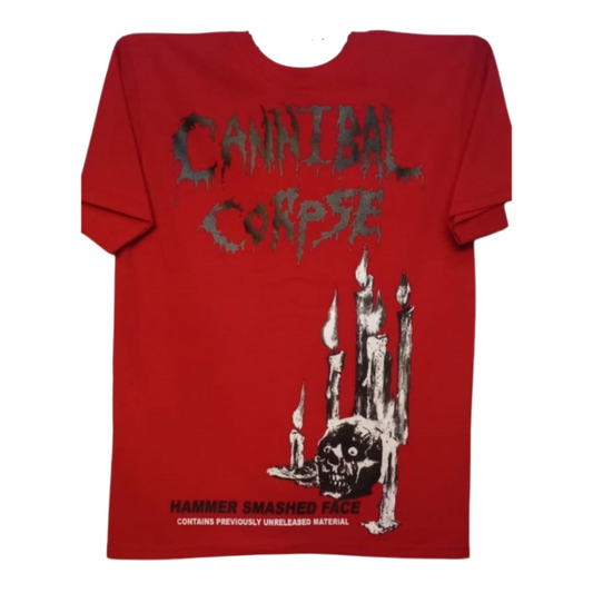 Cannibal Corpse - Hammered Smashed Face Playera Manga Corta Roja