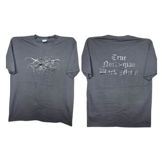Dark Throne - True Norwegian Black Metal Playera Manga Corta Gris Oscuro