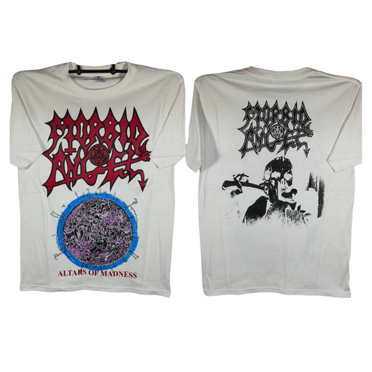 Morbid Angel- Altars Of Madness Playera Manga Corta Blanca