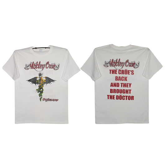 Motley Crue - Dr. Feelgood Blanca Playera Manga Corta Blanca