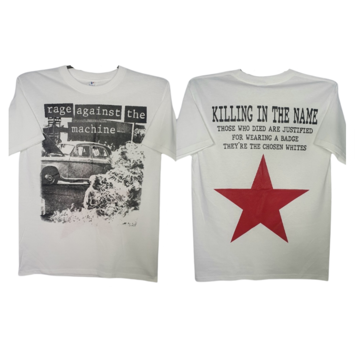 Rage Against The Machine Blanca Playera Manga Corta