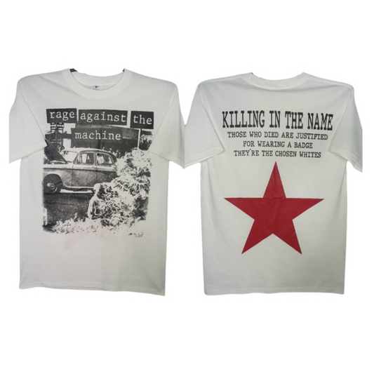 Rage Against The Machine Blanca Playera Manga Corta