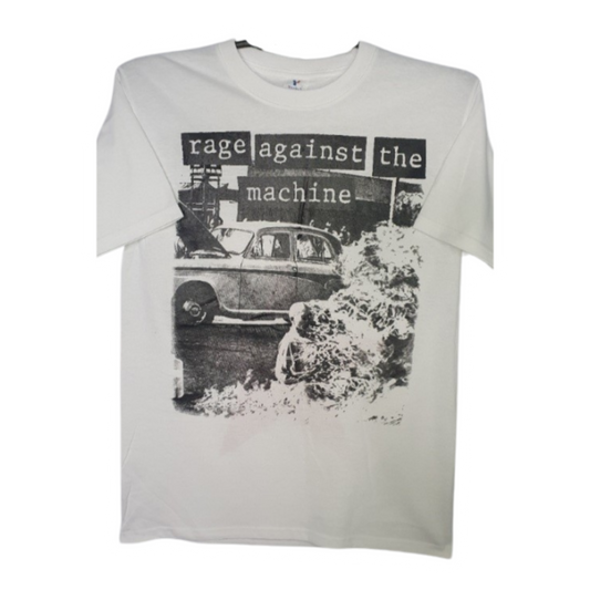 Rage Against The Machine Blanca Playera Manga Corta