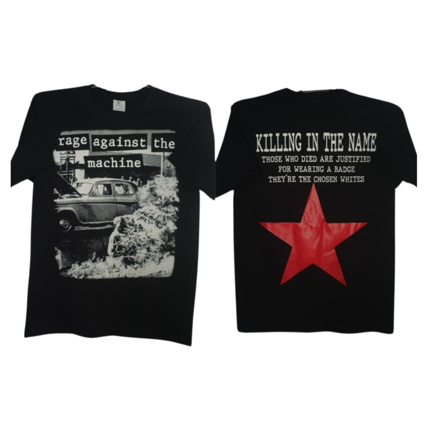 Rage Against The Machine Negra Playera Manga Corta Negra