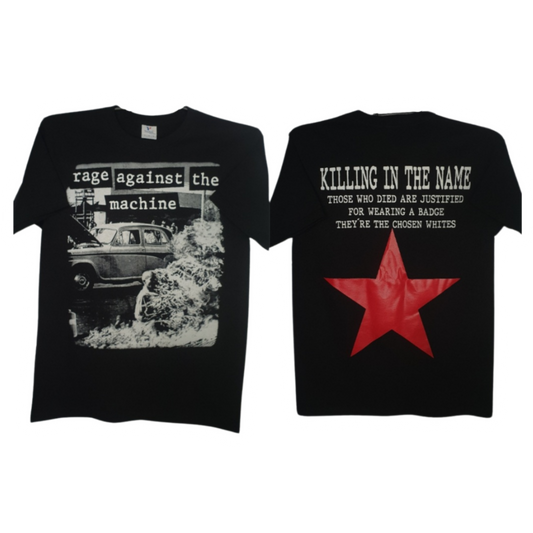 Rage Against The Machine Negra Playera Manga Corta Negra