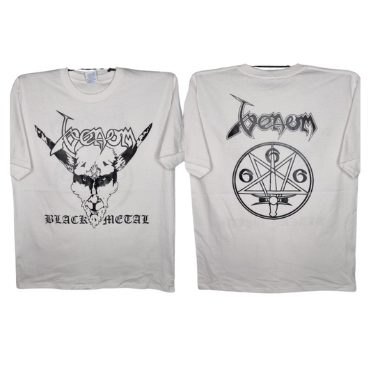 Venom - Black Metal Playera Manga Corta Blanca
