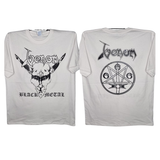 Venom - Black Metal Playera Manga Corta Blanca