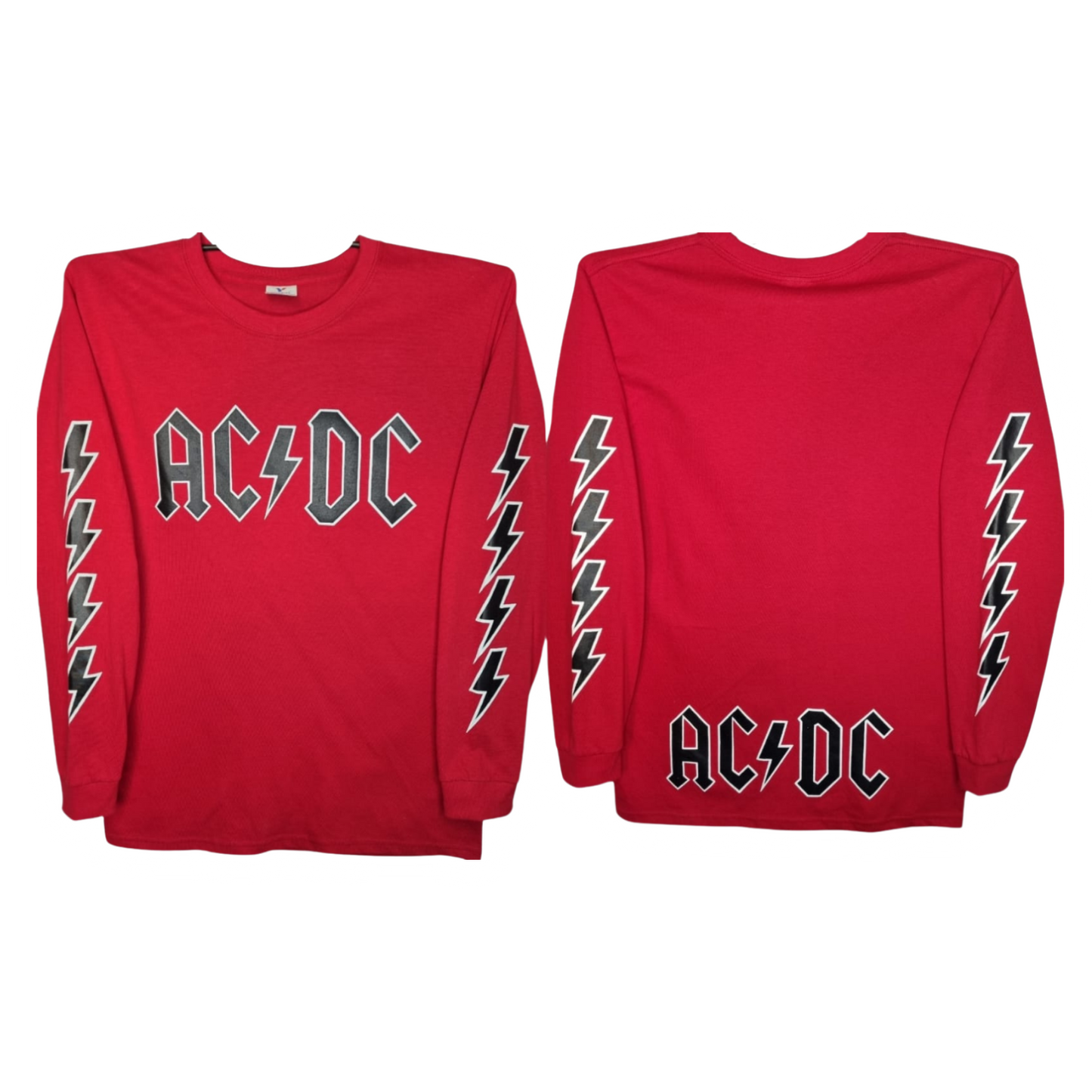 AC-DC Playera Manga Larga Roja