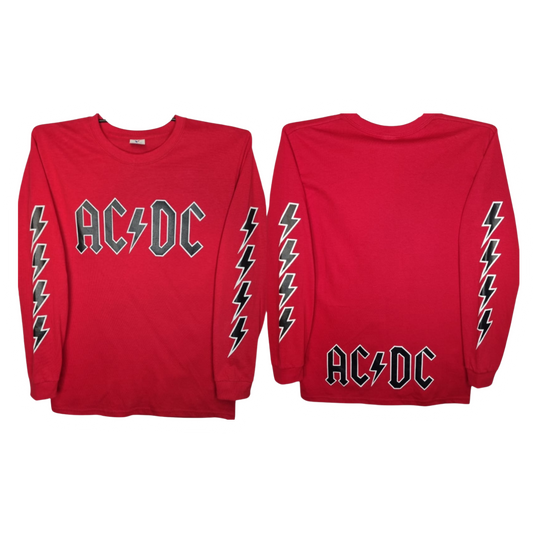 AC-DC Playera Manga Larga Roja