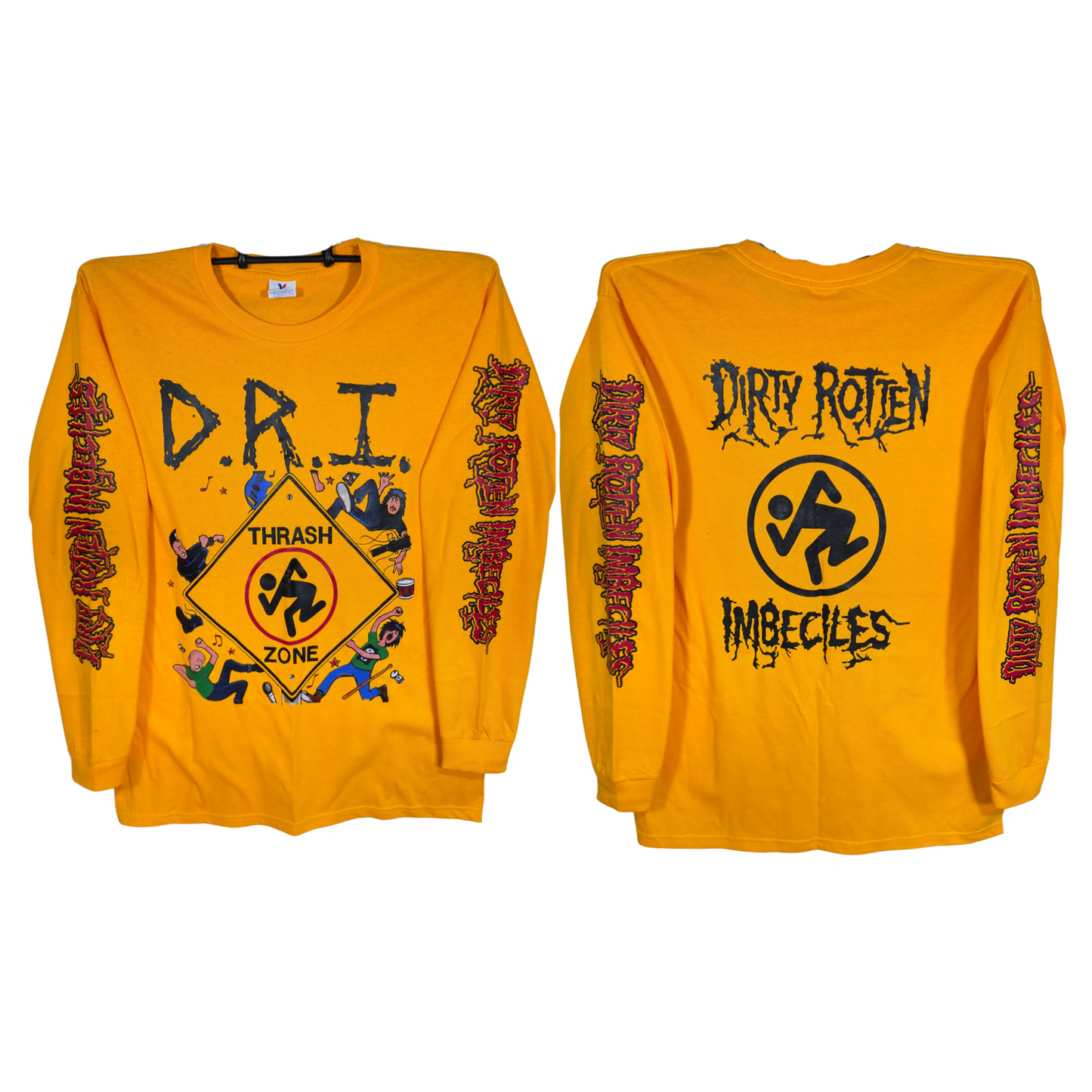 D.R.I. - Thrash Zone Playera Manga Larga Amarilla