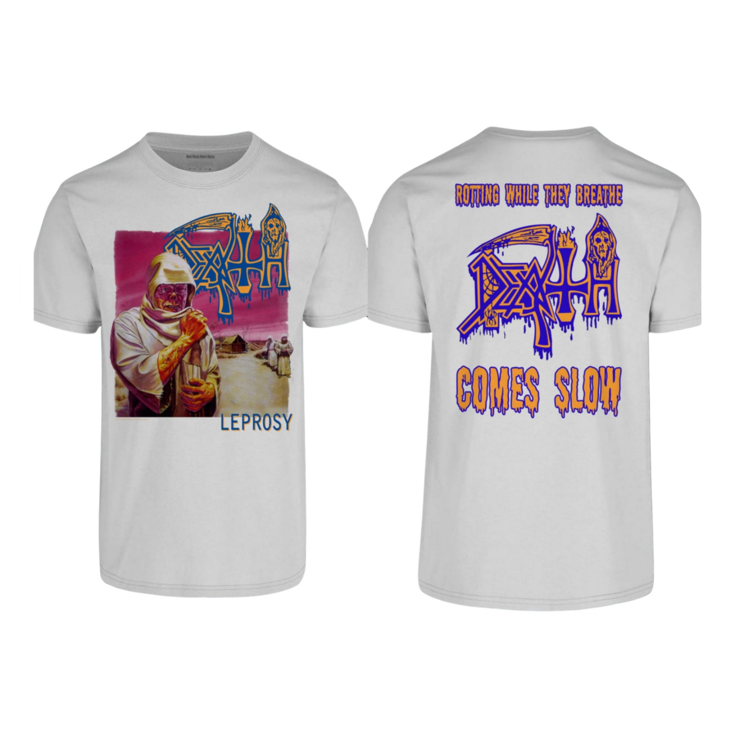 Death - Leprosy Playera Manga Corta Blanca
