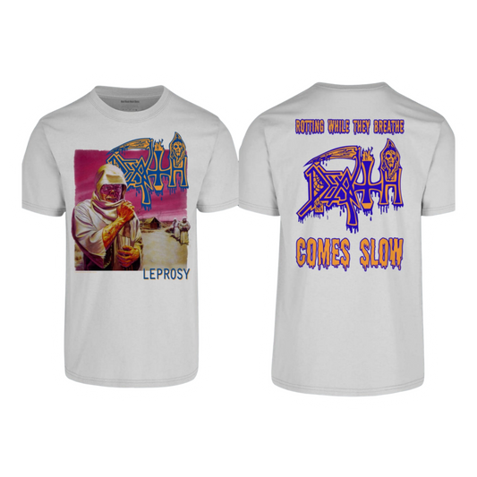 Death - Leprosy Playera Manga Corta Blanca